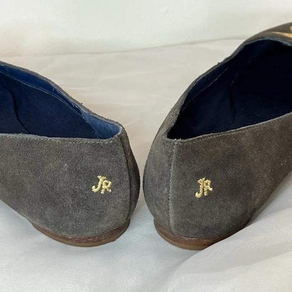 Jack Rogers Pineapple Flats Loafers Grey Suede Leather Size 6 - Picture 5 of 9